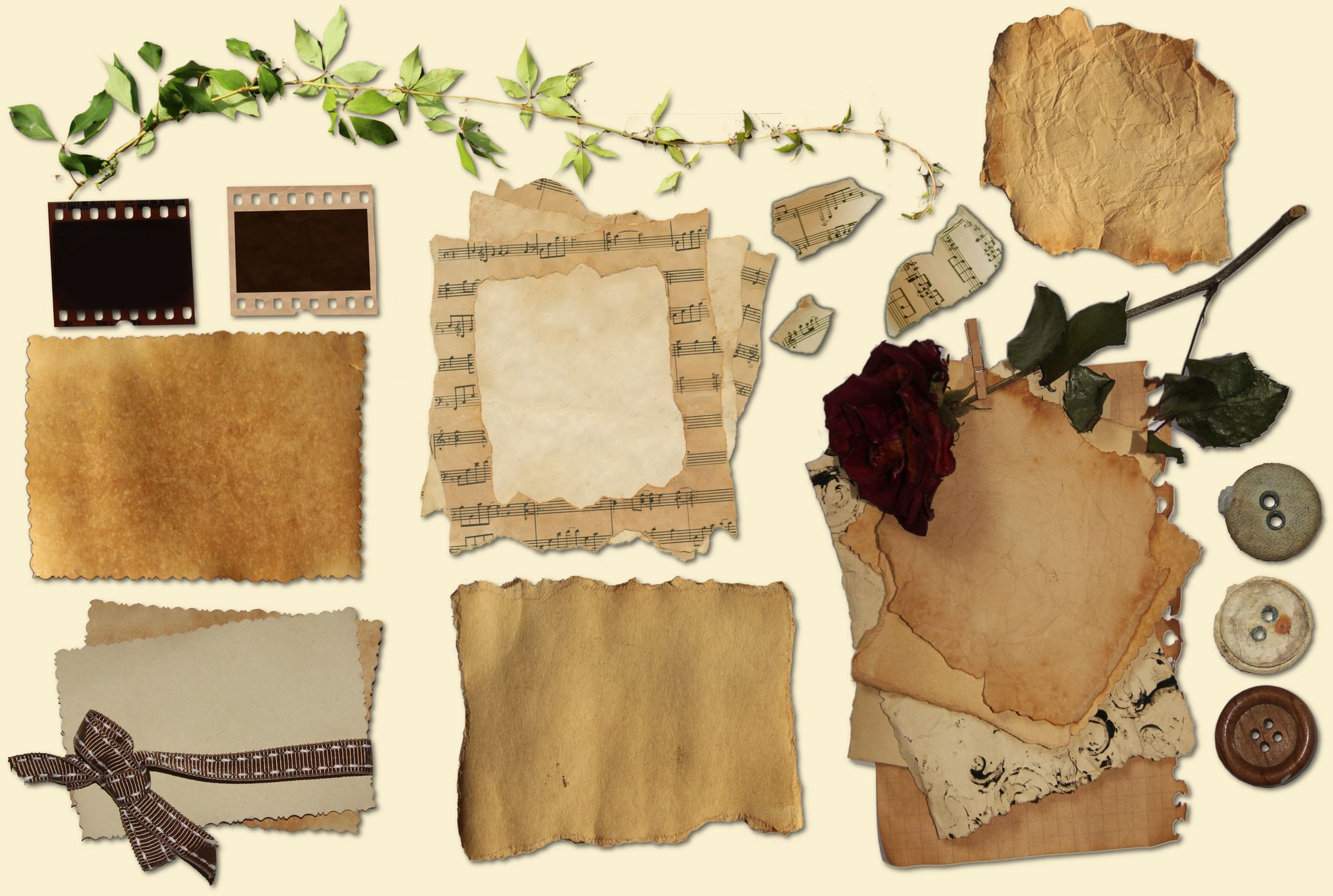 Scrapbooking Vintage Aged Elements